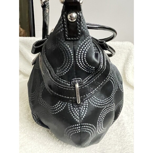 Coach Madison Dotted Op Art Sophia Satchel Bag Purse Large. Black. 15957 - Picture 4 of 16